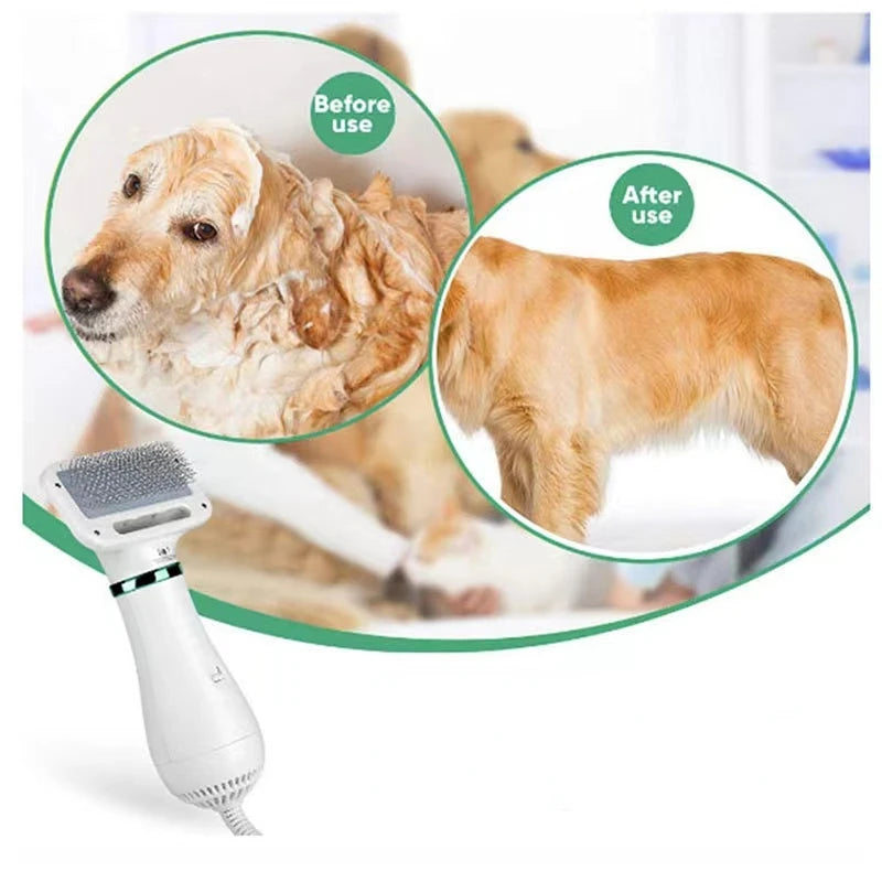 Revolutionary 2-In-1 Pet Dog Dryer: Whisper-Quiet Grooming Tool for Dogs and Cats with Adjustable Temperature and Comb Brush