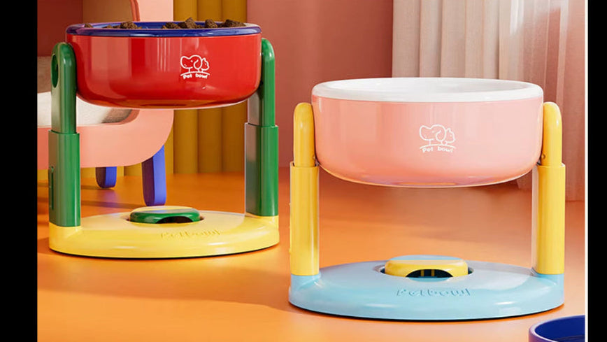 Elevate Your Pet's Dining Experience with the 1PC Adjustable Height Suction Cup Bowl - Perfect for Dogs and Cats!