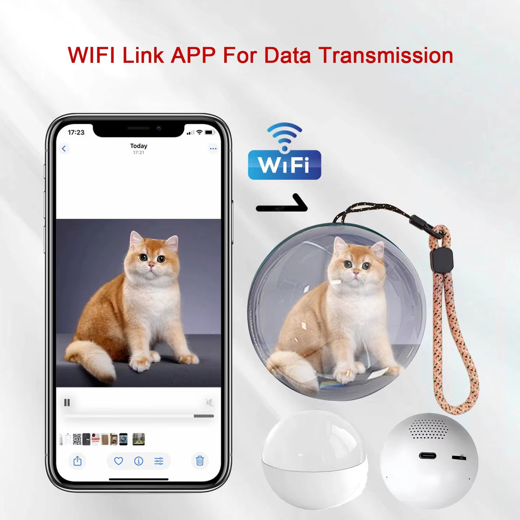 Experience the Magic: 3D Crystal Ball DIY LCD Video Player with WIFI - Perfect Gift for Concert Enthusiasts!