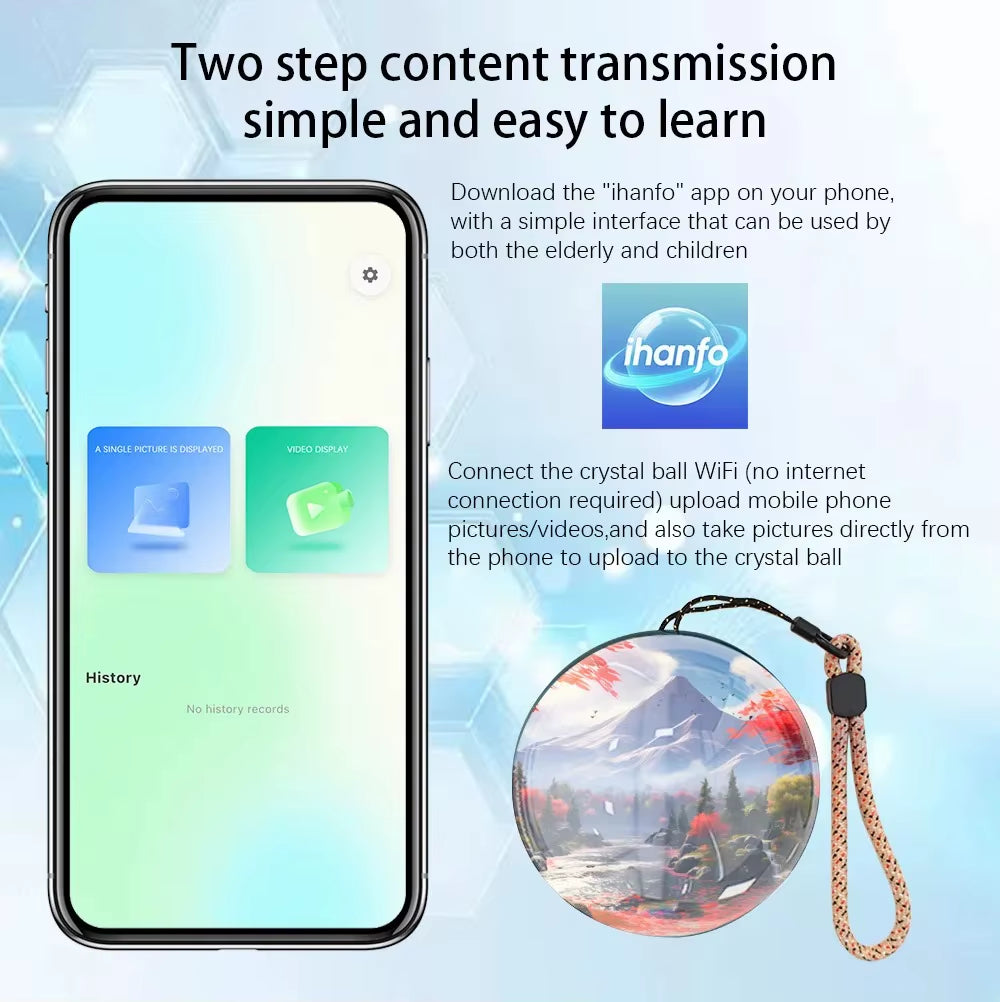 Experience the Magic: 3D Crystal Ball DIY LCD Video Player with WIFI - Perfect Gift for Concert Enthusiasts!
