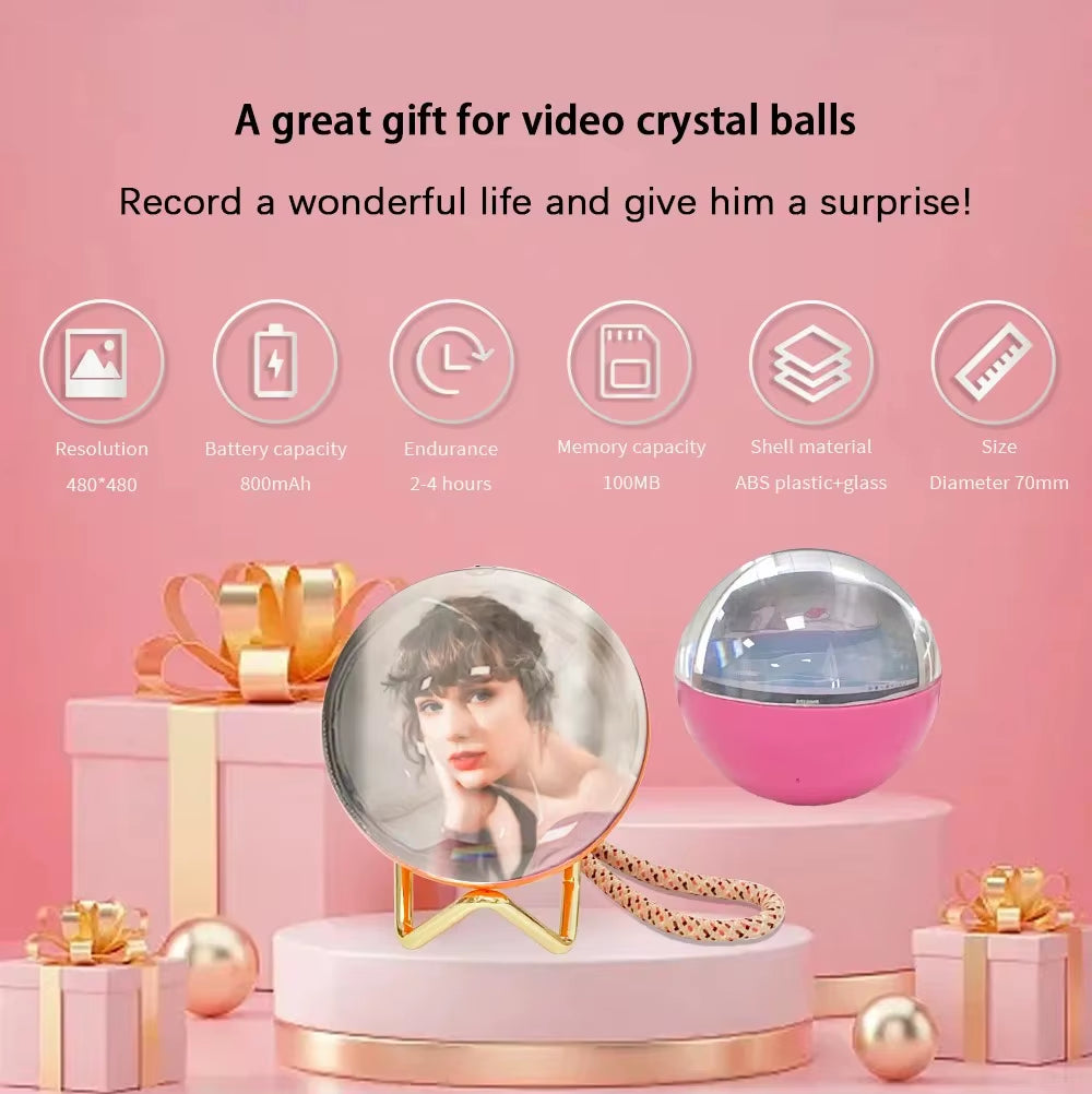 Experience the Magic: 3D Crystal Ball DIY LCD Video Player with WIFI - Perfect Gift for Concert Enthusiasts!